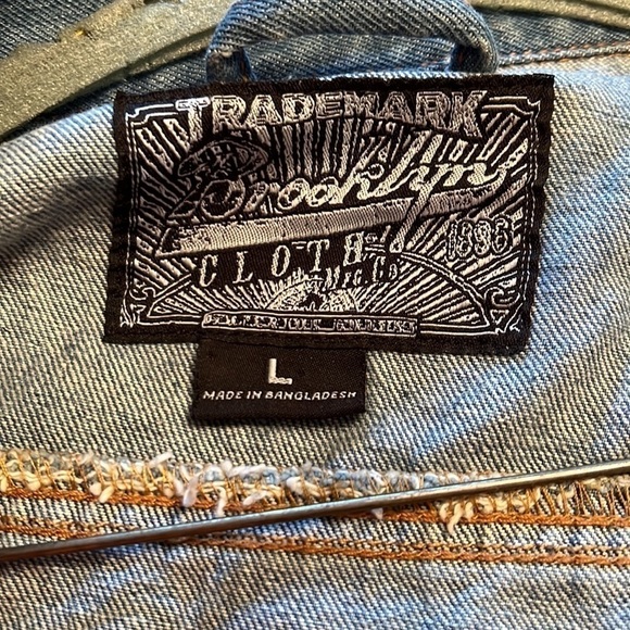 Brooklyn Cloth Blue Denim Jacket Embroidered Large - Picture 10 of 12